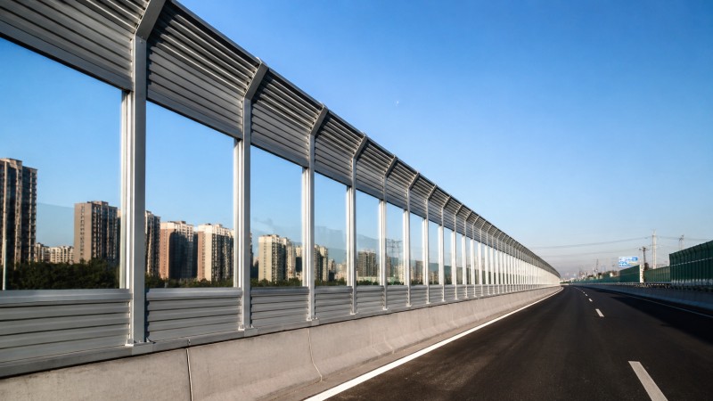 城市快速路吸声与透明组合式声屏障工程实景