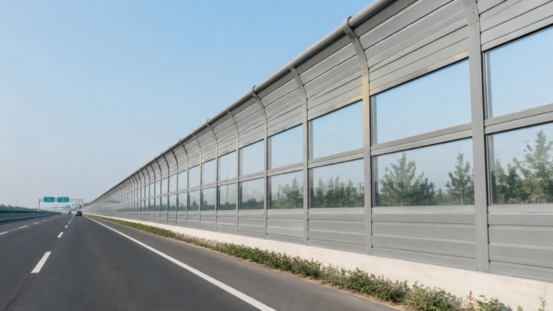 学校临路声屏障降噪工程施工现场实景